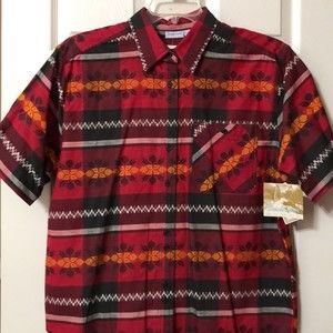 Blouse 90’s Vintage Button Down Tops for women NWT Red